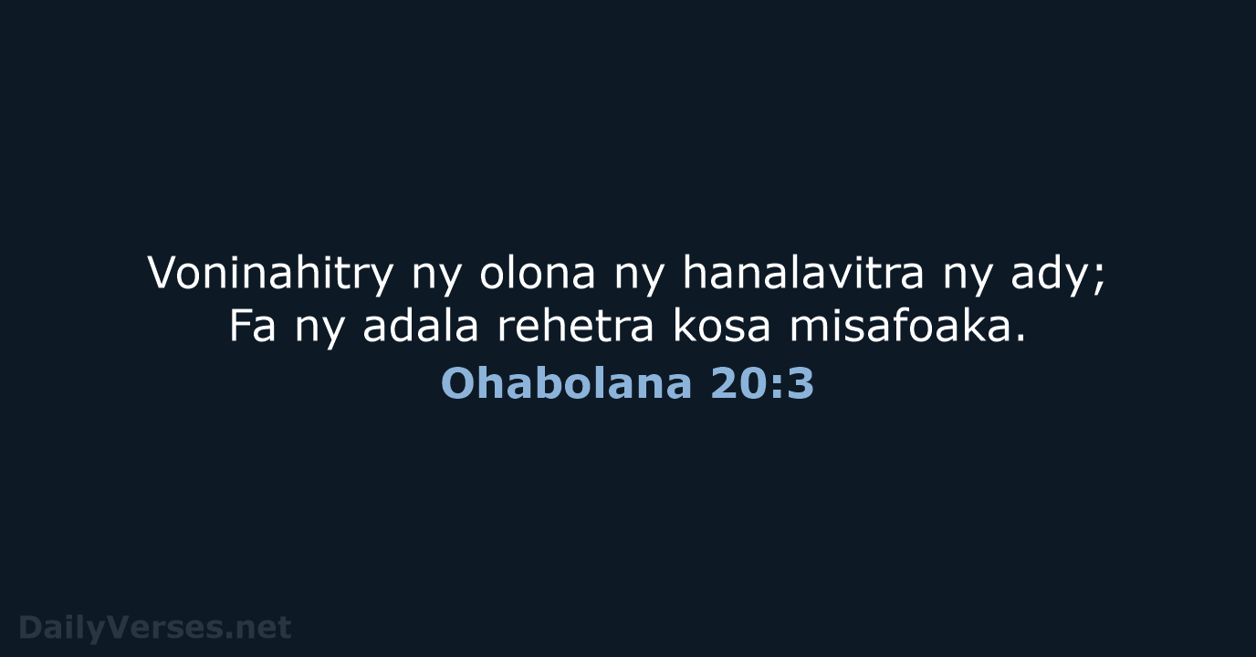 Ohabolana 20:3 - MG1865