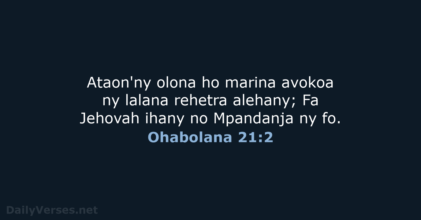 Ohabolana 21:2 - MG1865