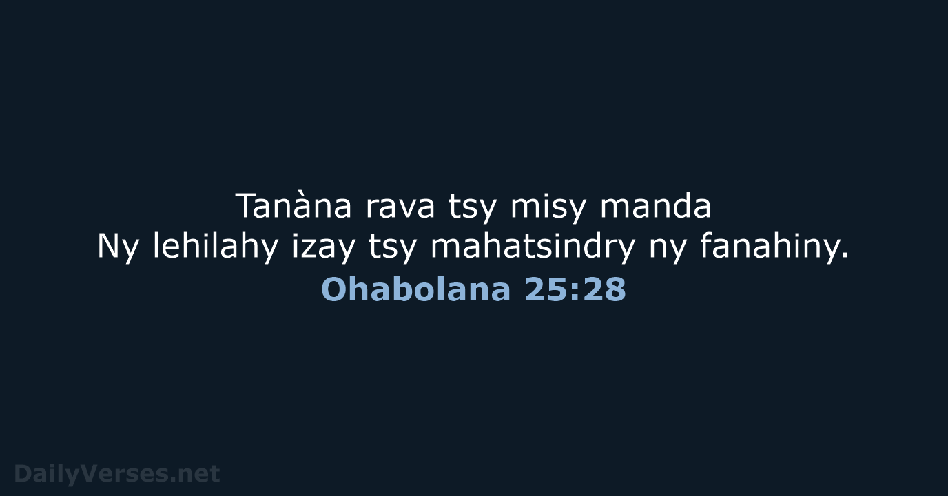 Ohabolana 25:28 - MG1865