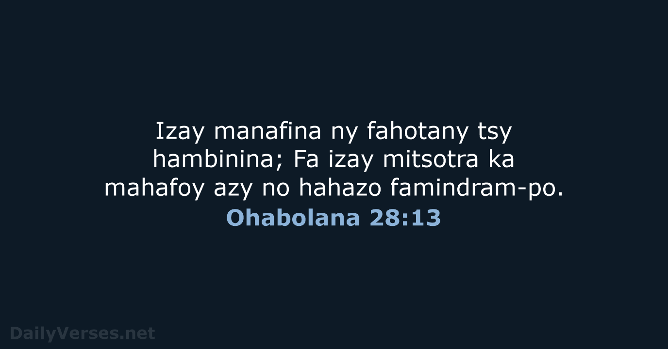 Ohabolana 28:13 - MG1865