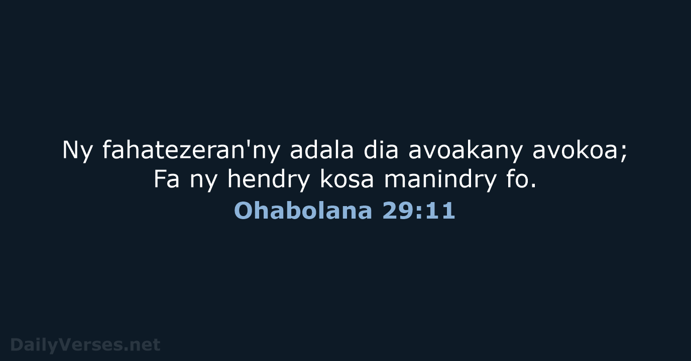 Ohabolana 29:11 - MG1865