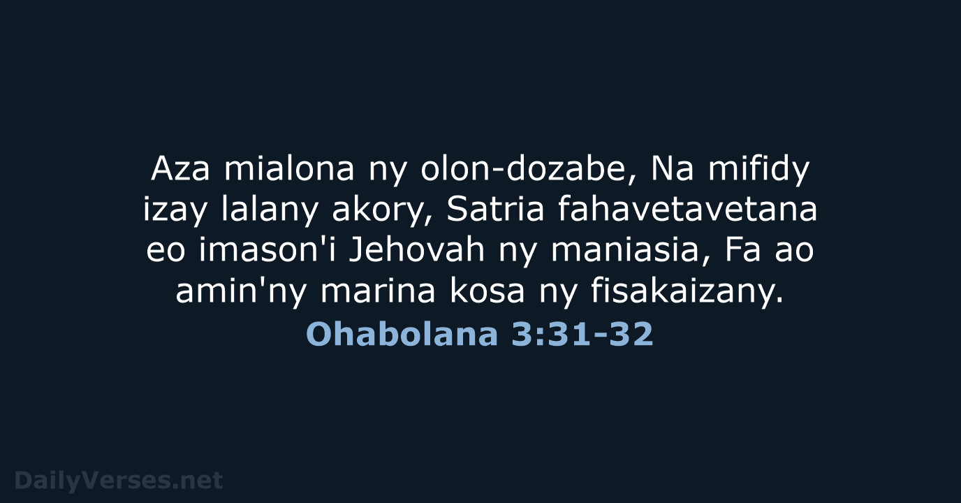 Ohabolana 3:31-32 - MG1865