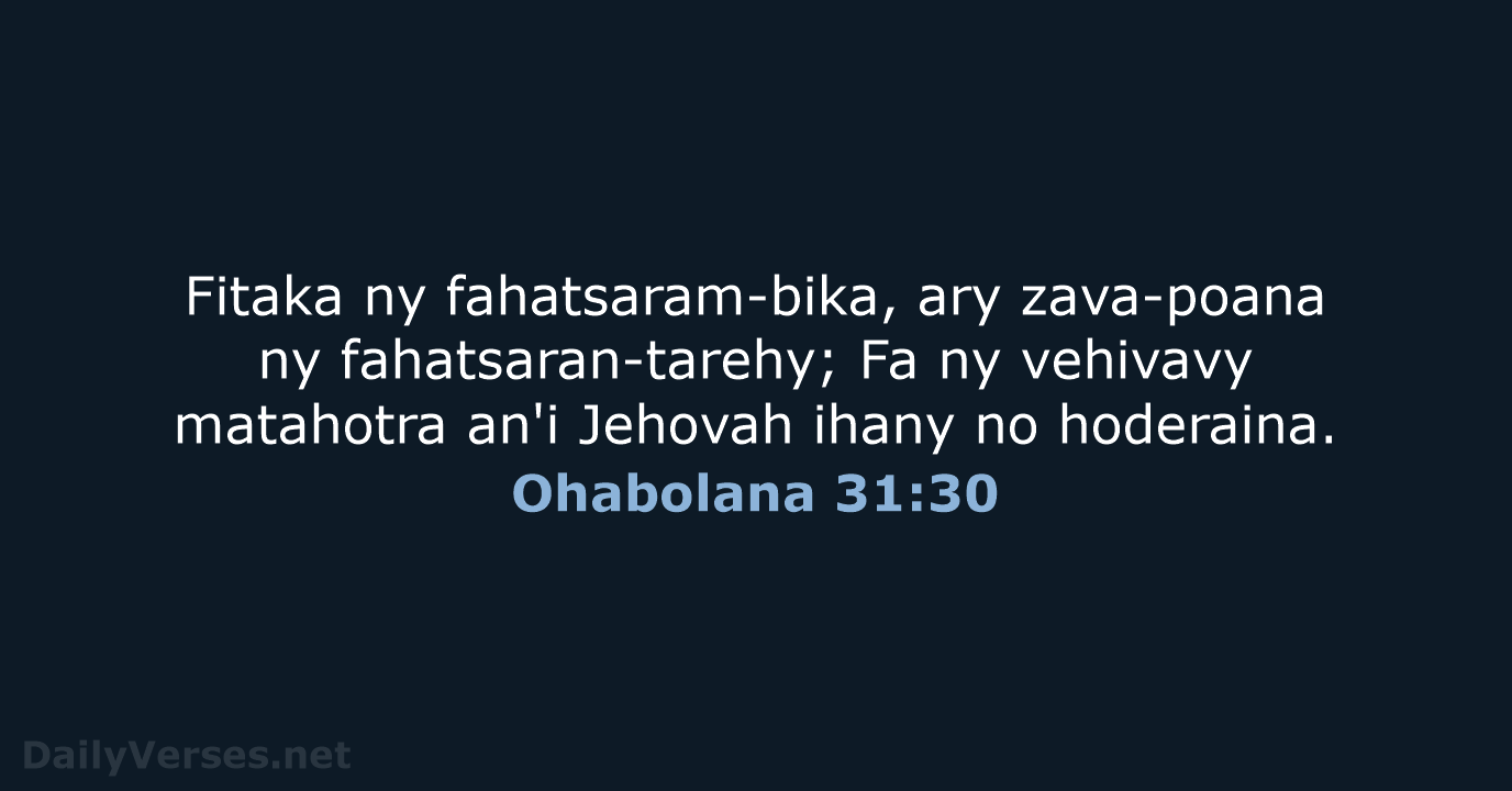 Ohabolana 31:30 - MG1865