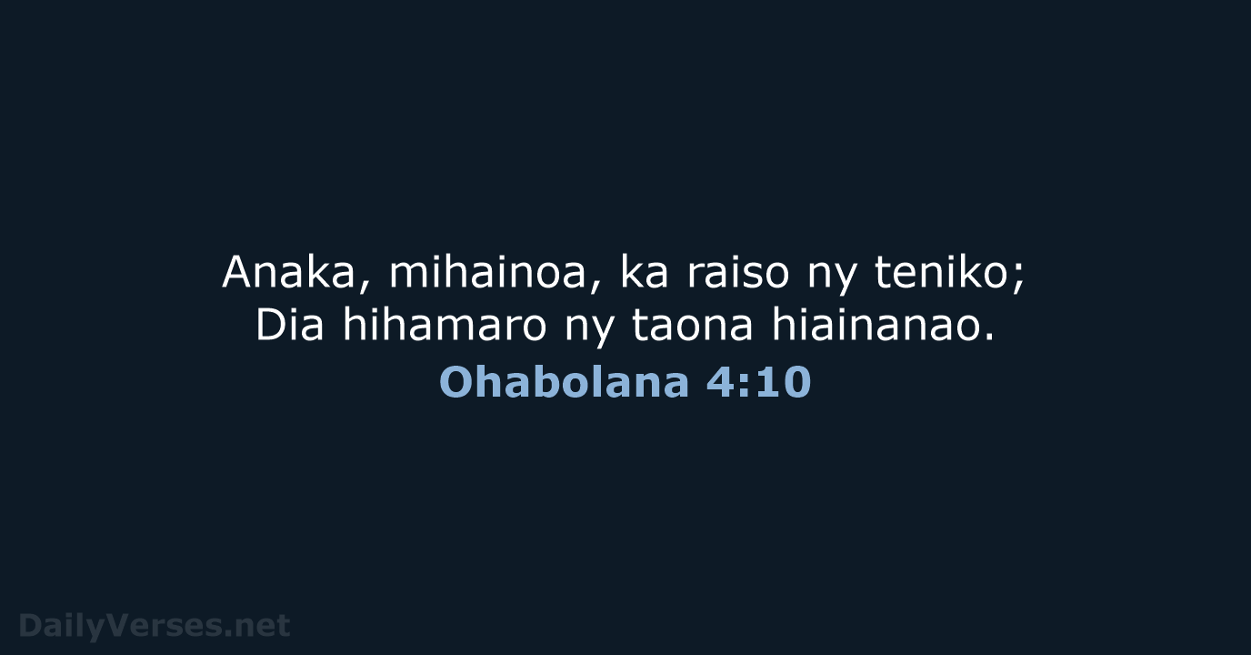 Ohabolana 4:10 - MG1865