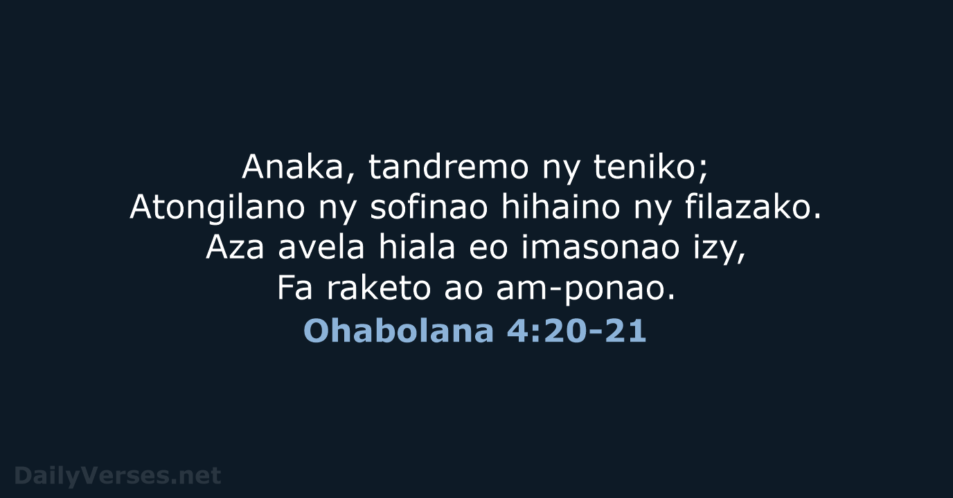 Ohabolana 4:20-21 - MG1865