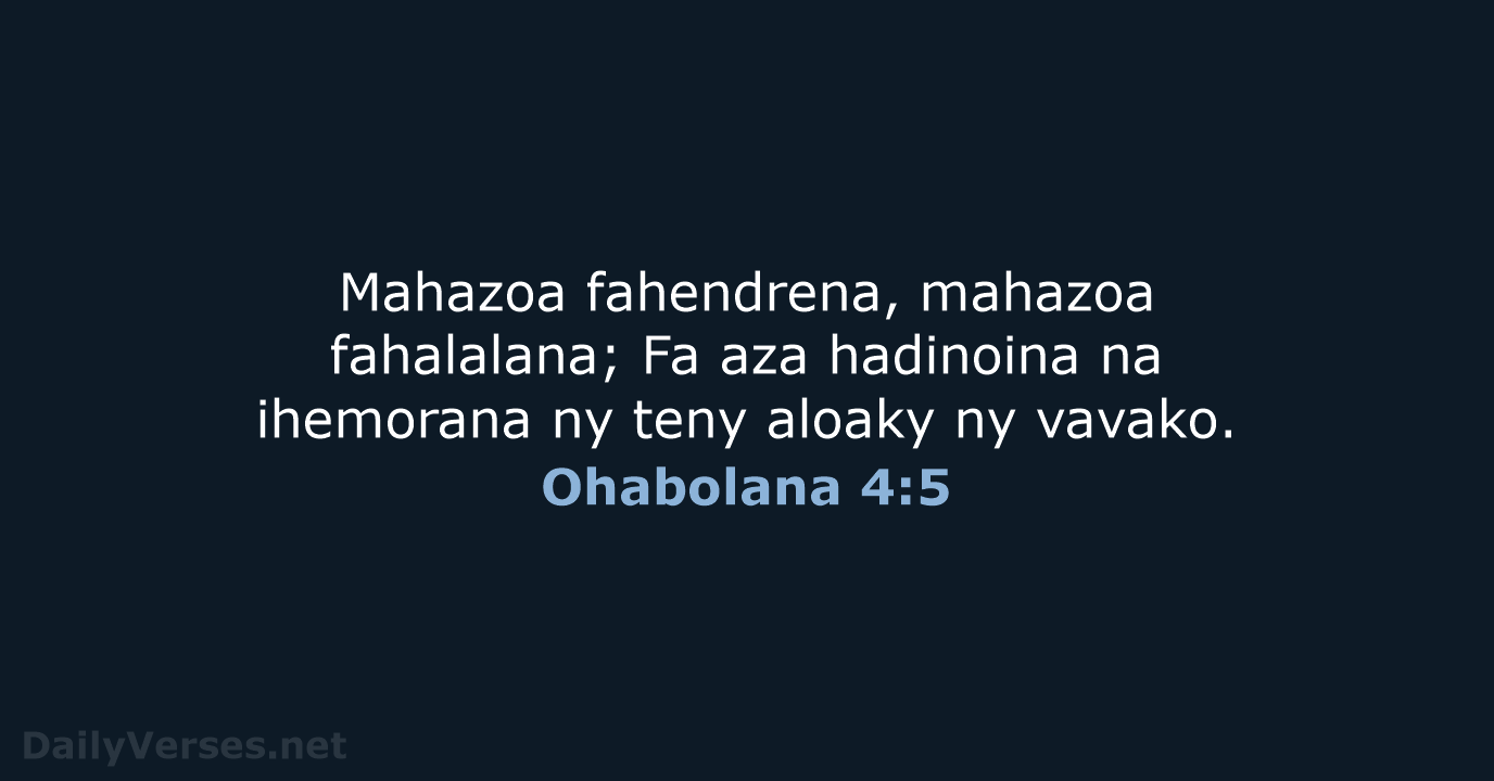 Ohabolana 4:5 - MG1865