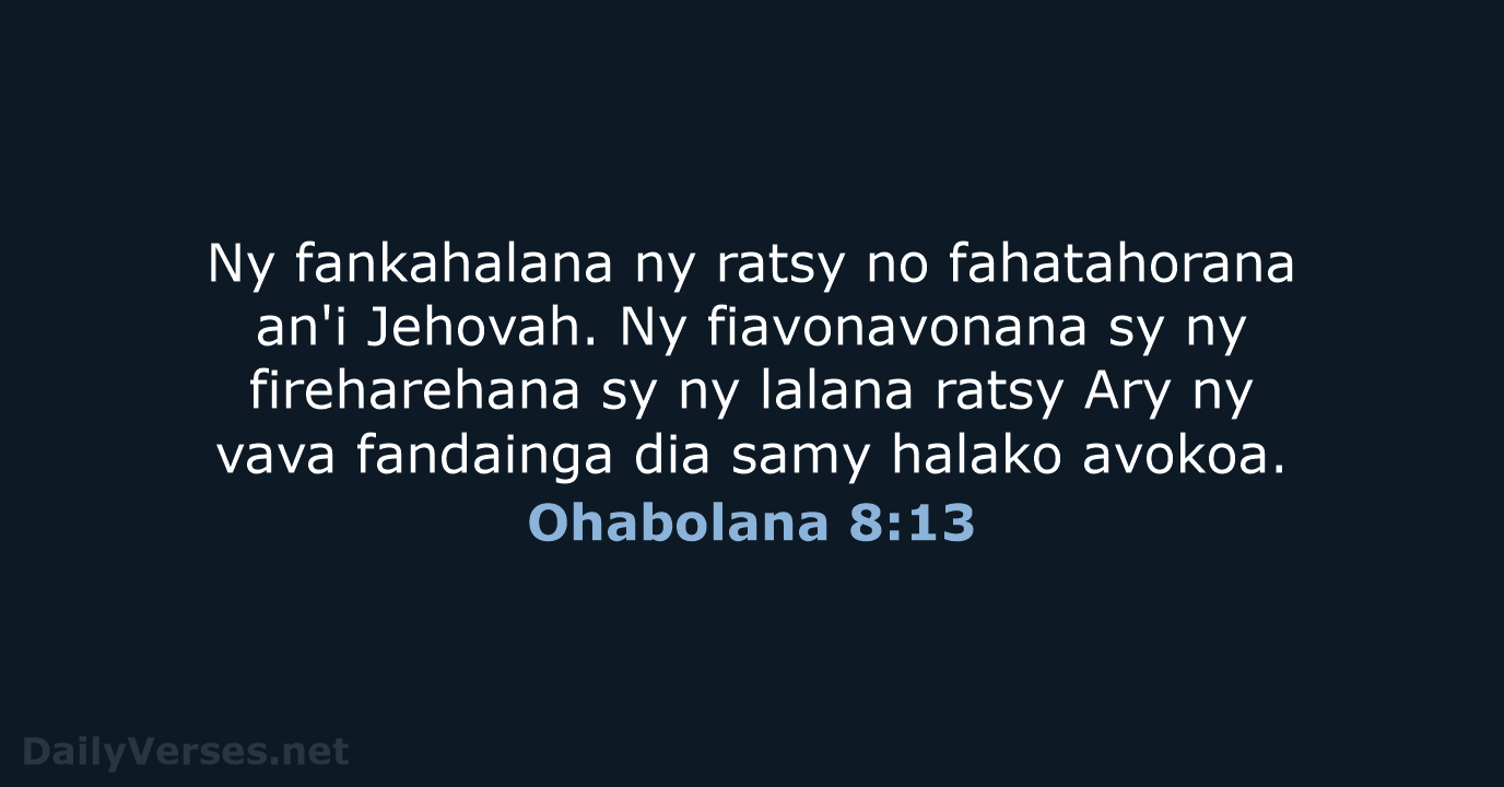 Ohabolana 8:13 - MG1865