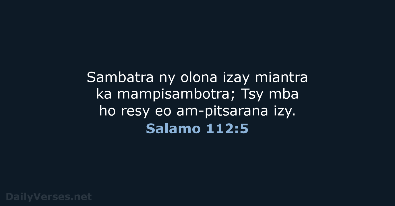 Salamo 112:5 - MG1865
