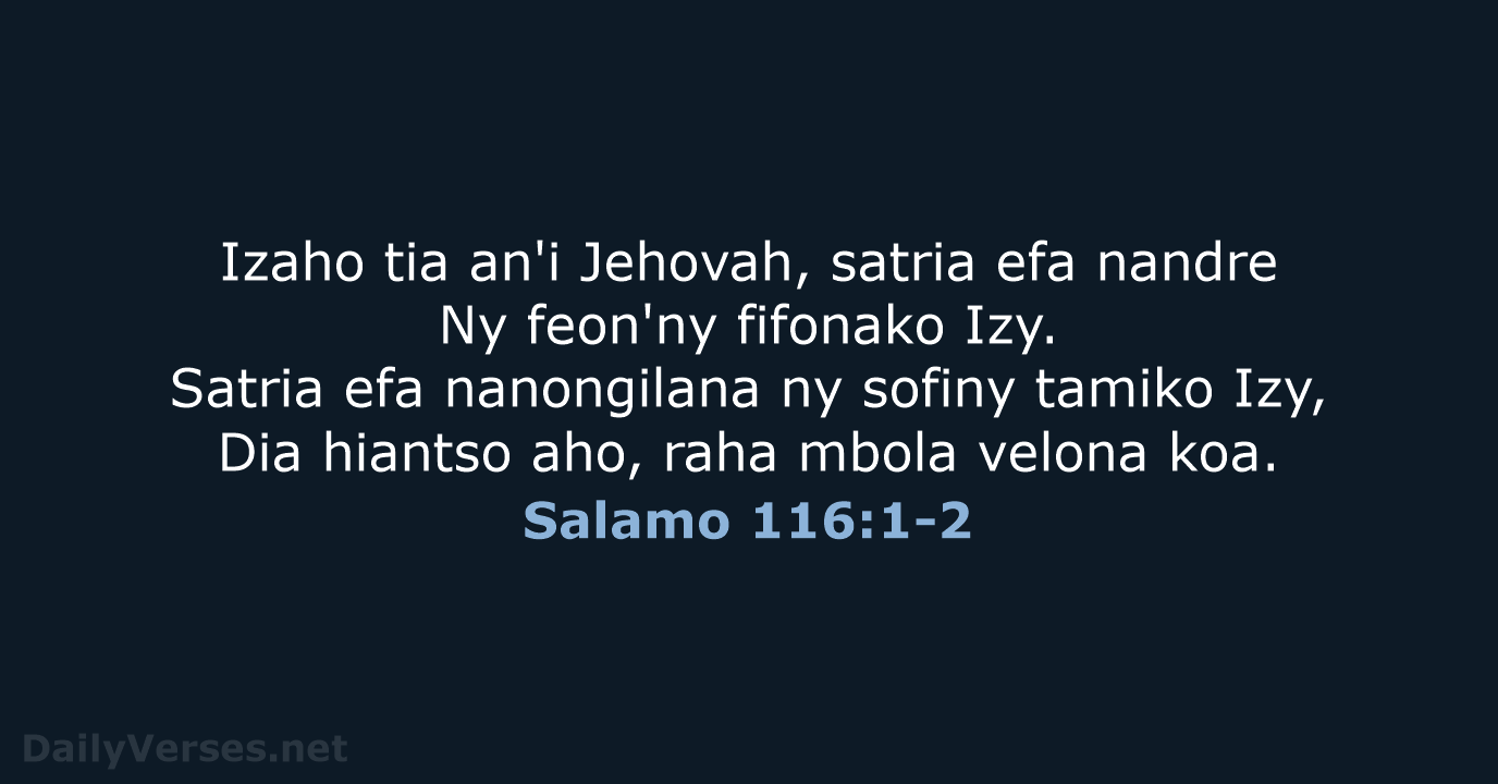 Salamo 116:1-2 - MG1865