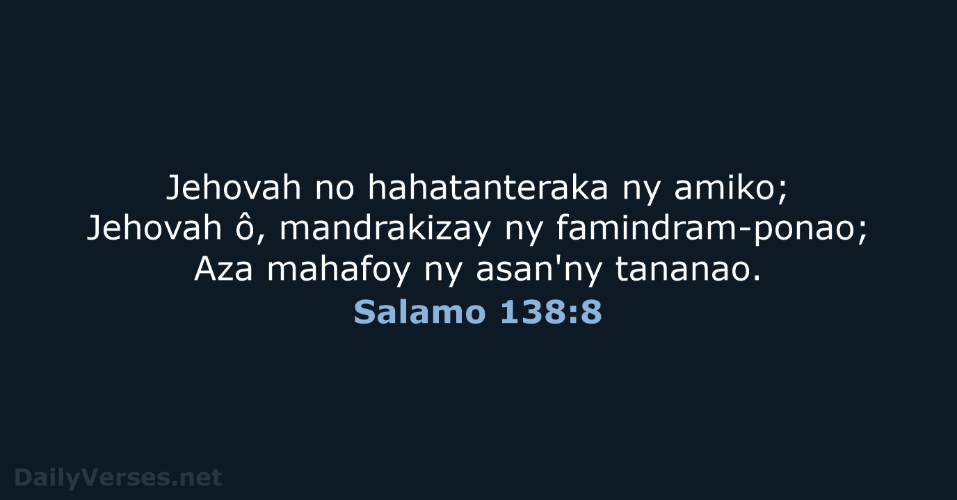 Salamo 138:8 - MG1865