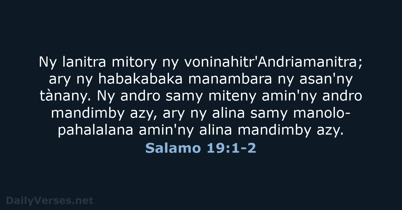 Salamo 19:1-2 - MG1865