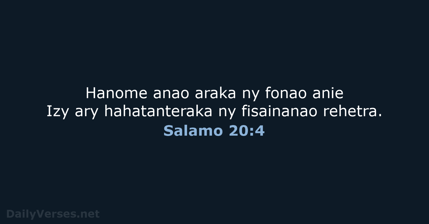 Salamo 20:4 - MG1865