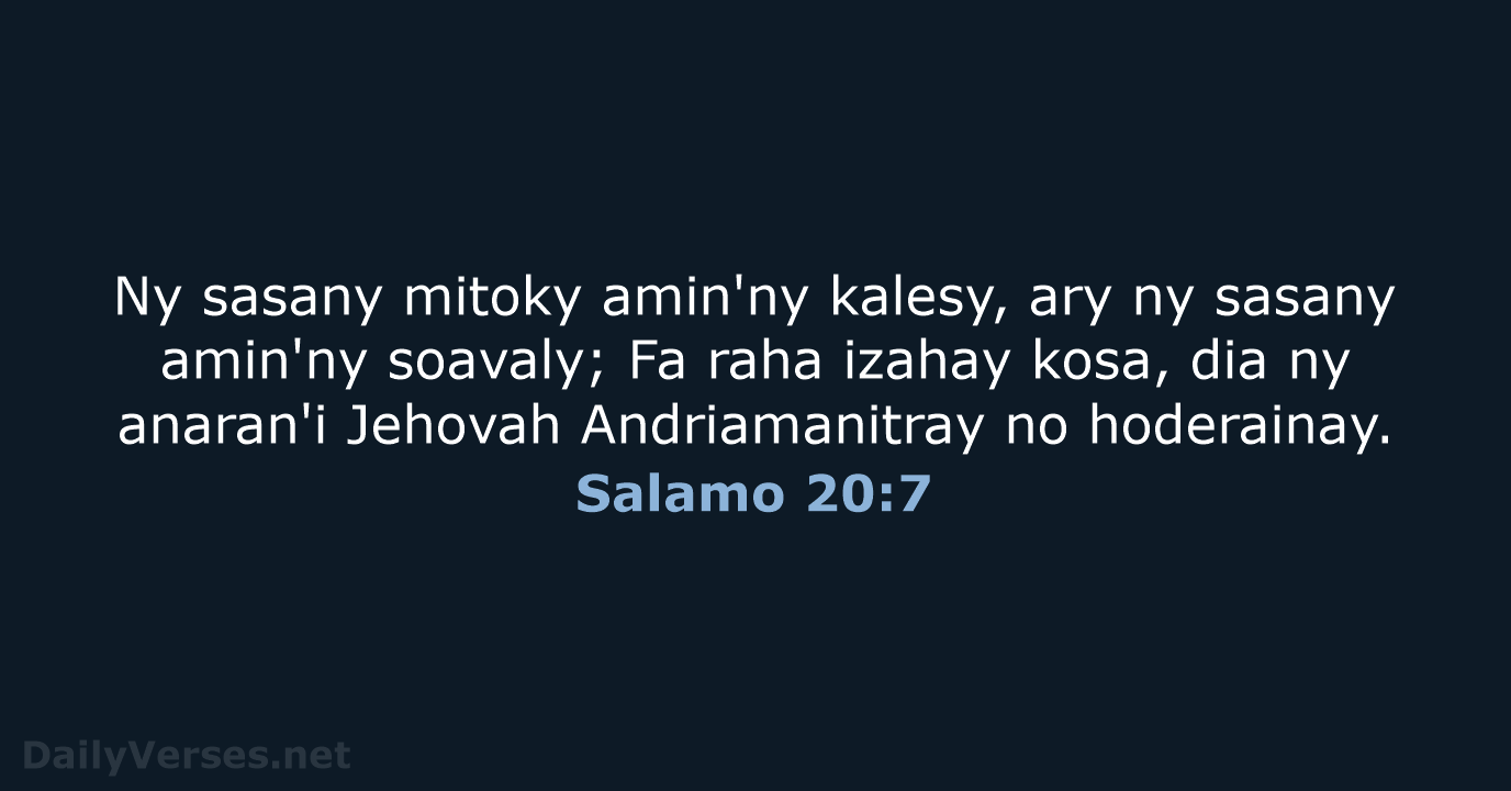 Salamo 20:7 - MG1865