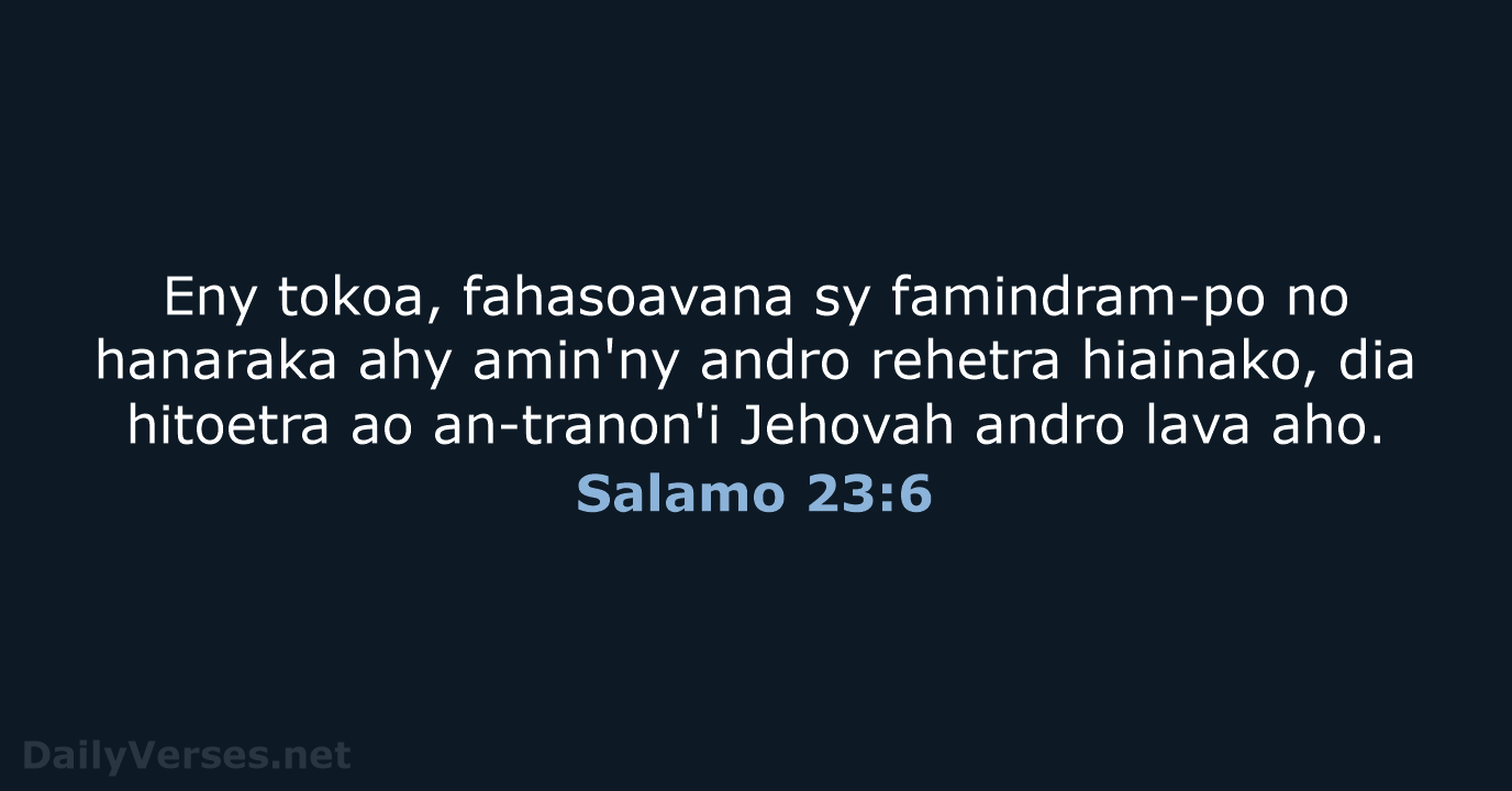 Salamo 23:6 - MG1865