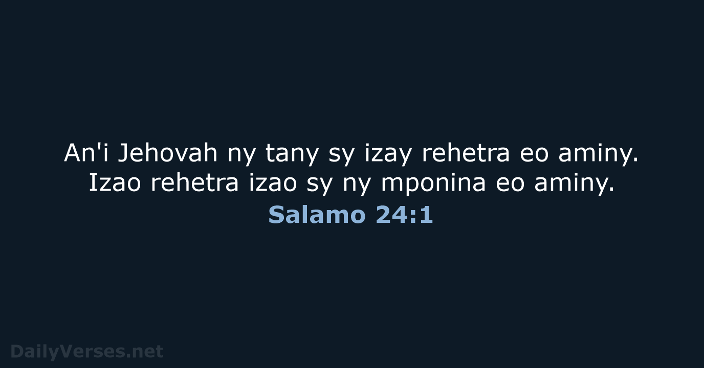 Salamo 24:1 - MG1865