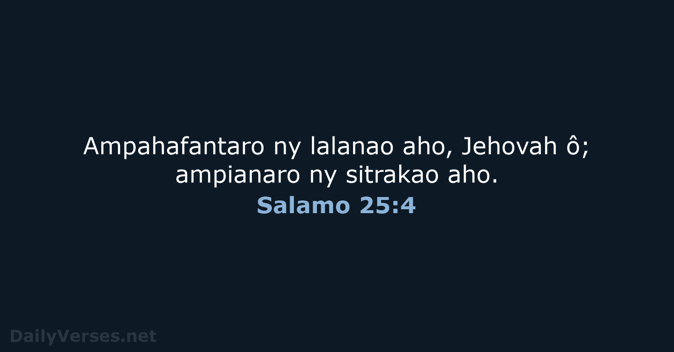 Salamo 25:4 - MG1865