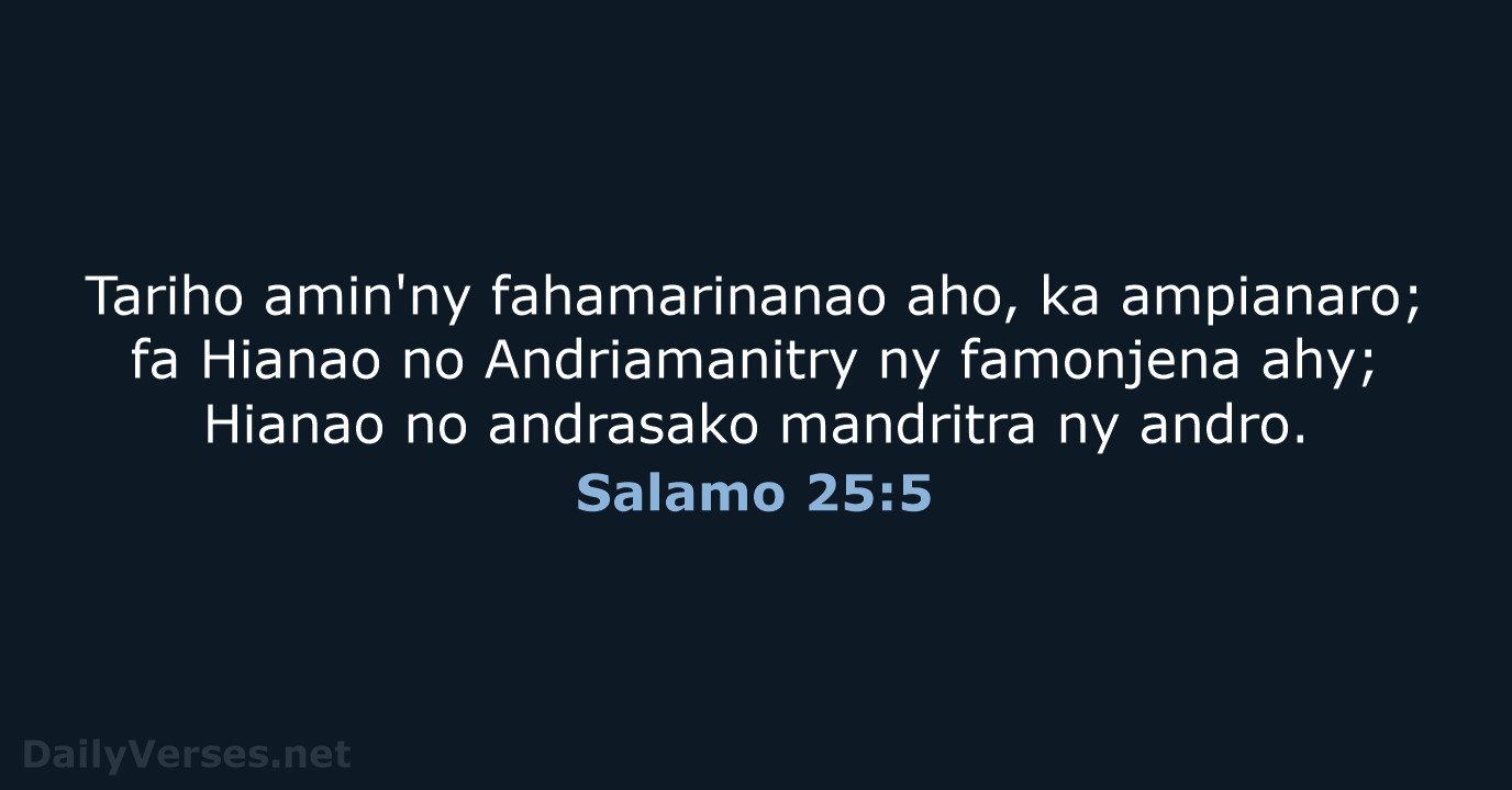 Salamo 25:5 - MG1865