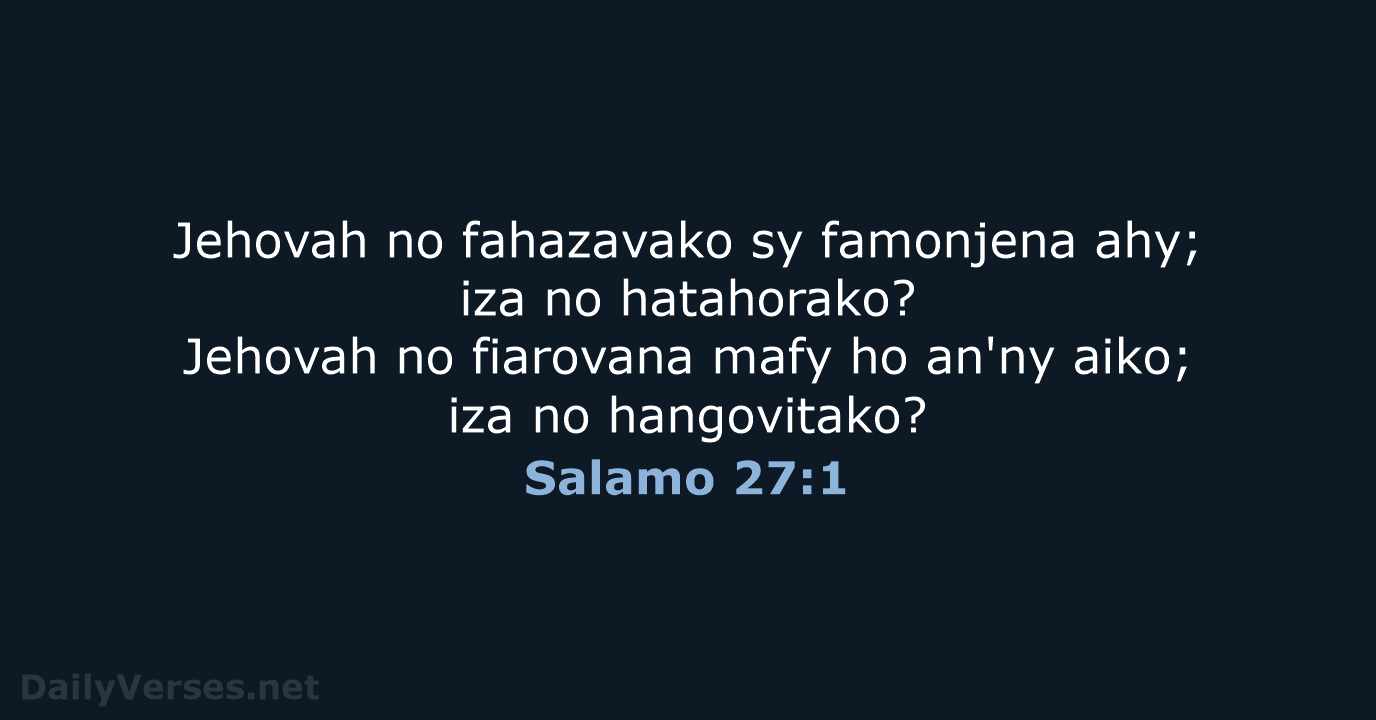 Salamo 27:1 - MG1865