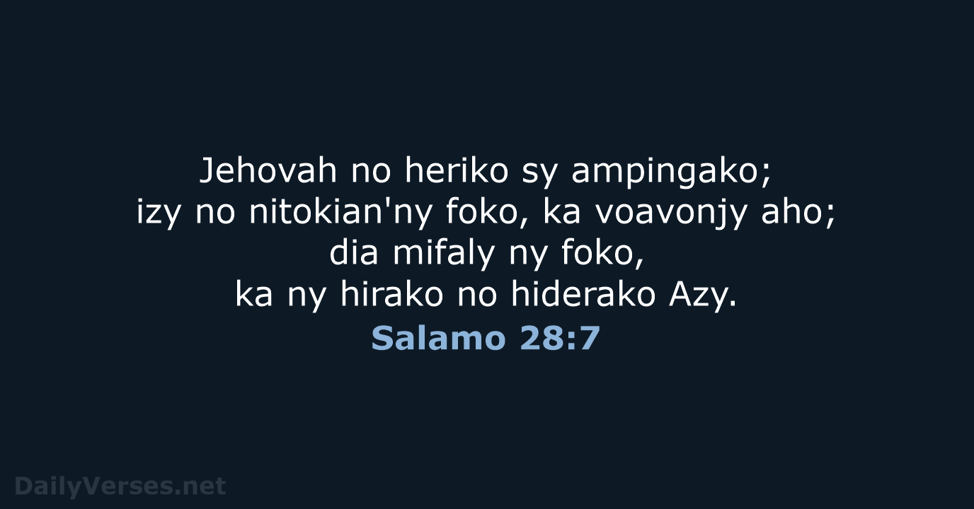 Salamo 28:7 - MG1865