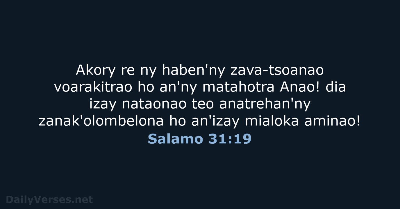 Salamo 31:19 - MG1865