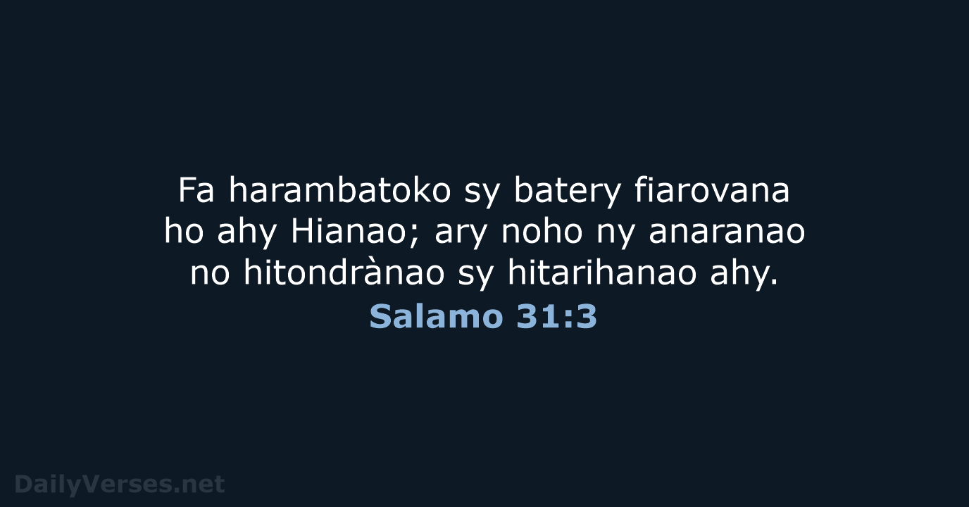 Salamo 31:3 - MG1865
