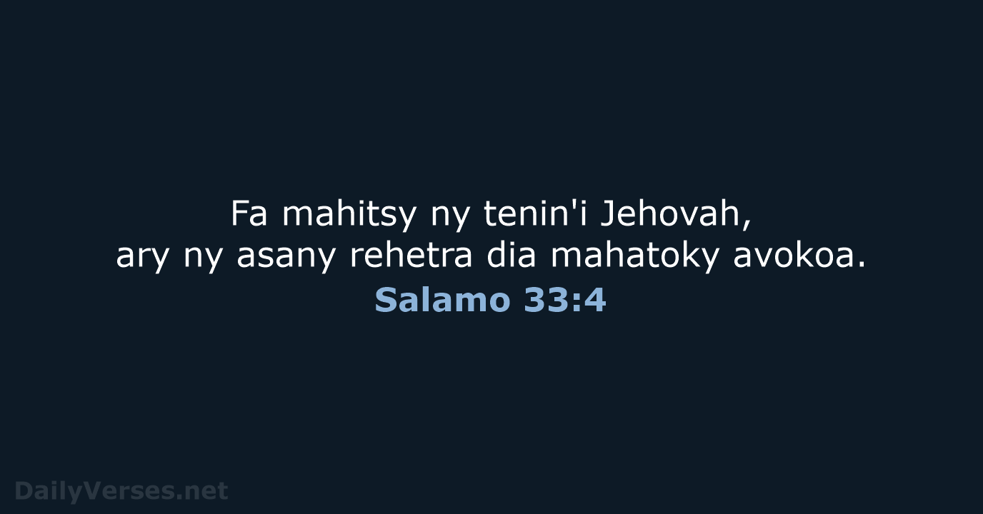 Salamo 33:4 - MG1865