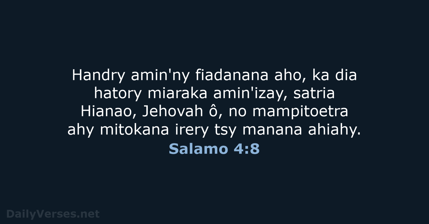 Salamo 4:8 - MG1865