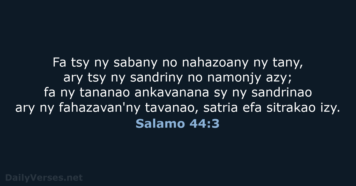Salamo 44:3 - MG1865