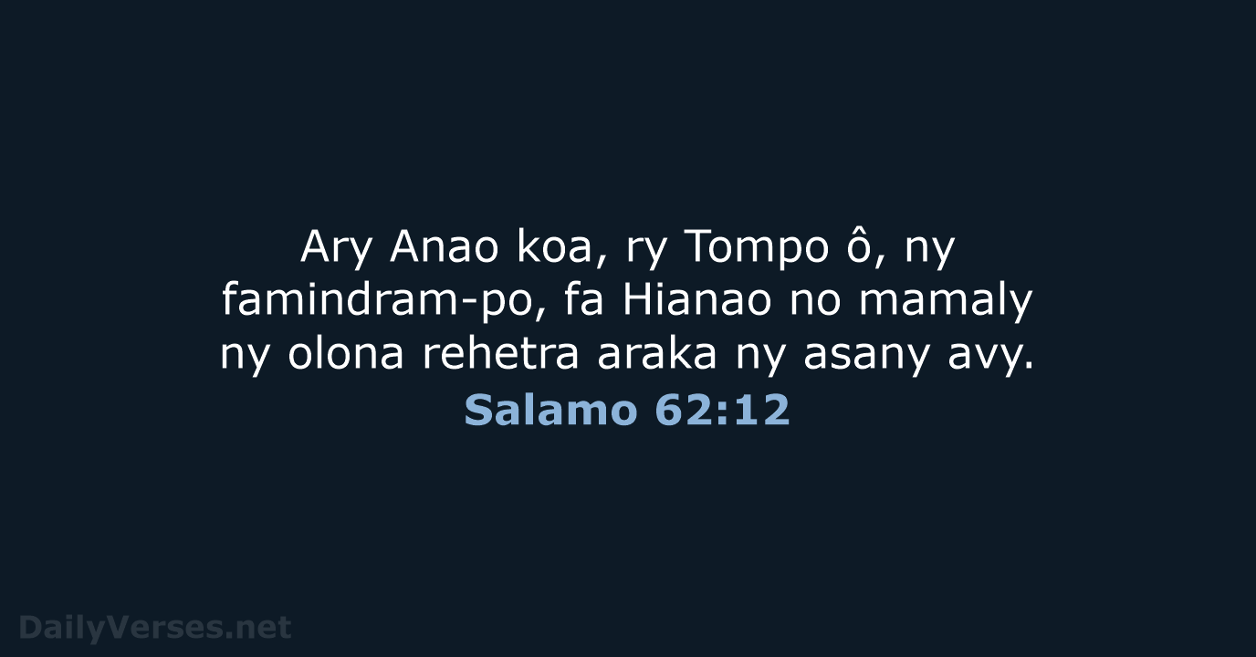 Salamo 62:12 - MG1865