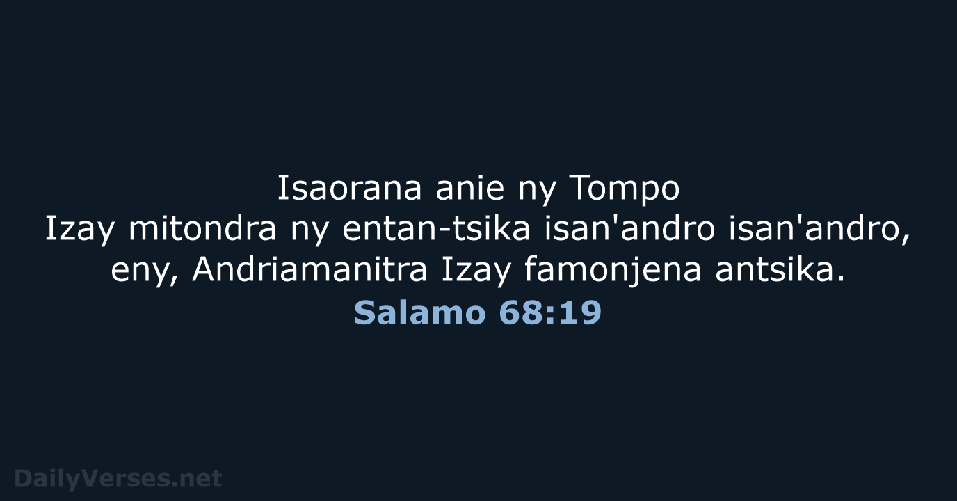 Salamo 68:19 - MG1865