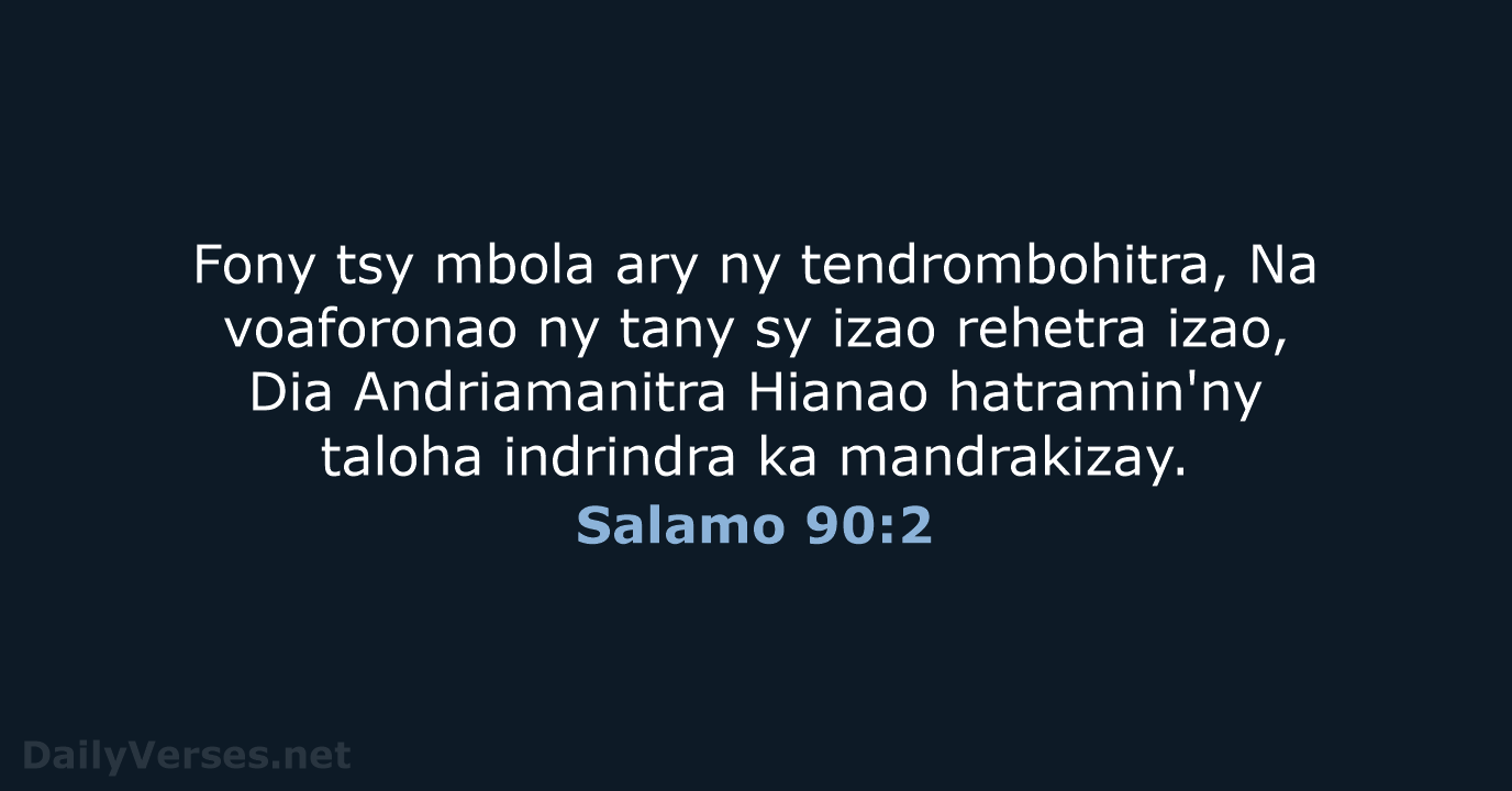 Salamo 90:2 - MG1865