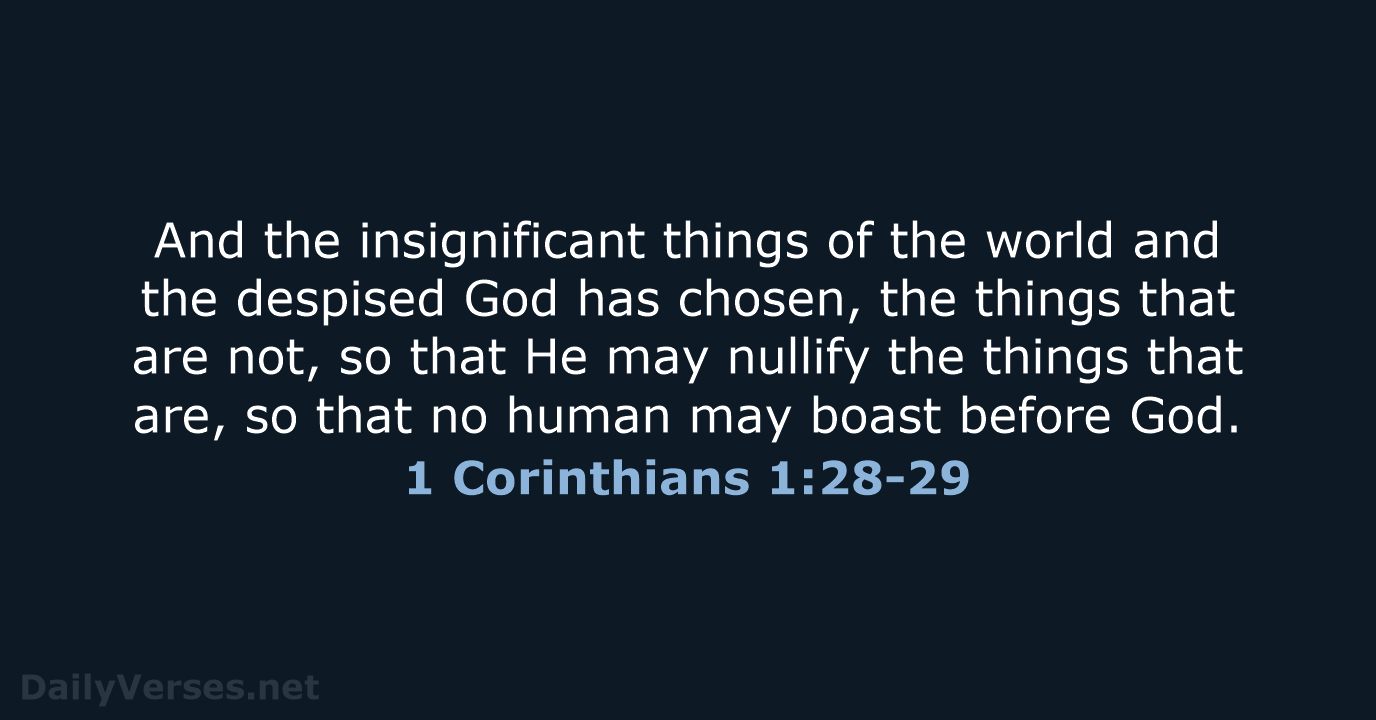 1 Corinthians 1:28-29 - NASB