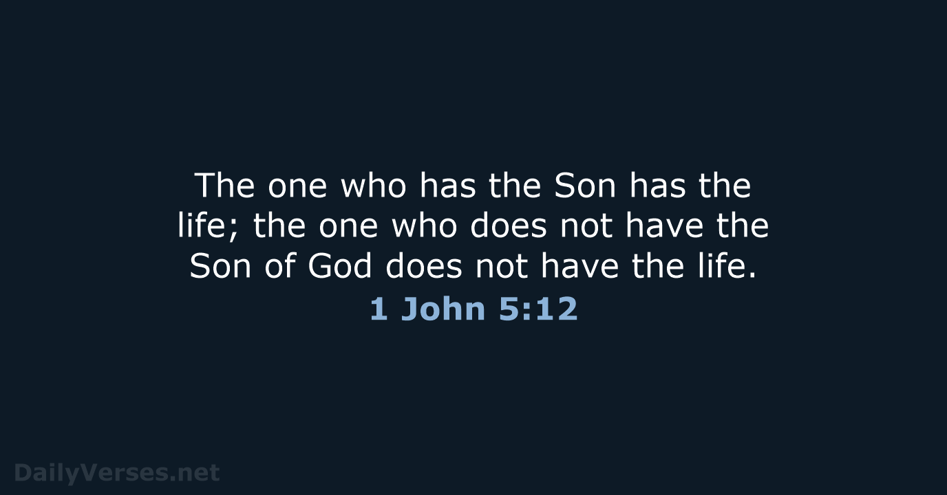 The one who has the Son has the life; the one who… 1 John 5:12