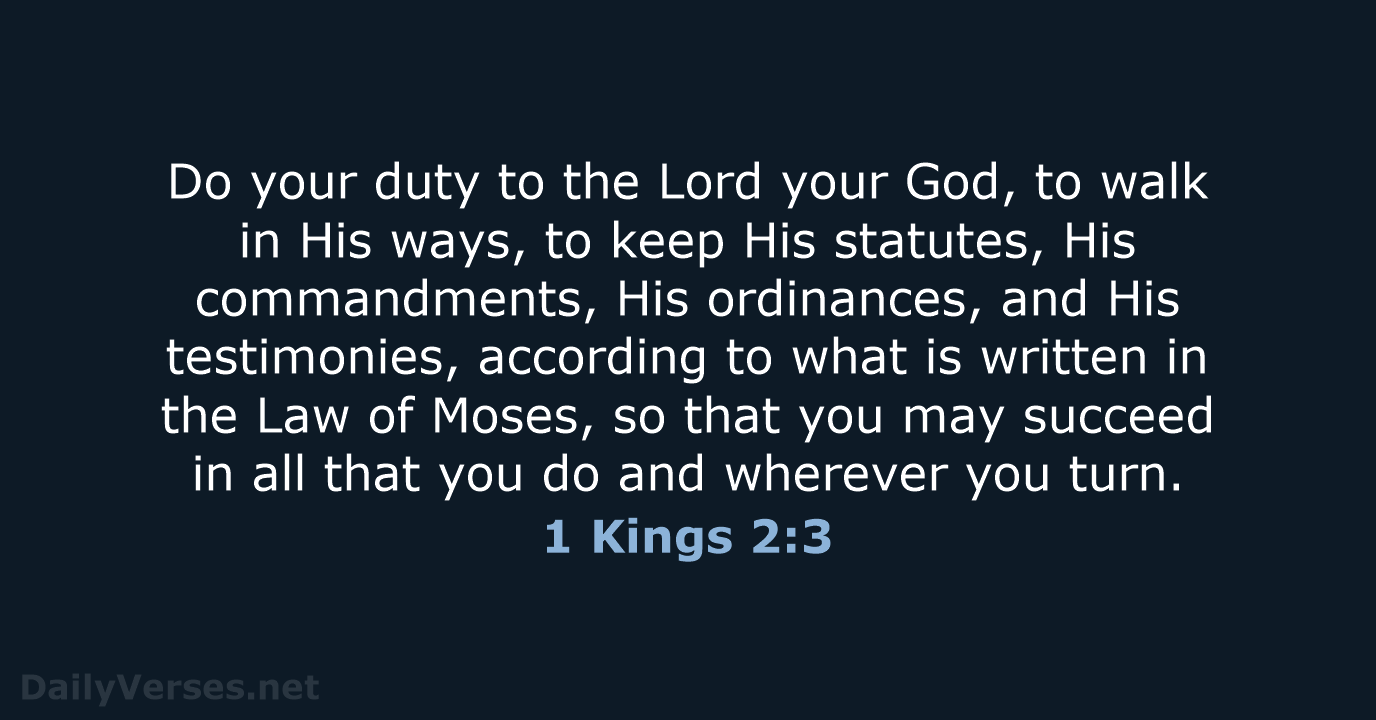 1 Kings 2:3 - NASB