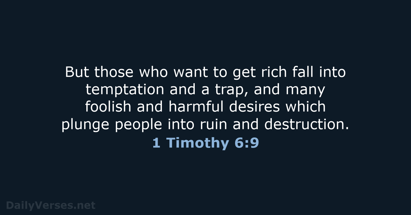 1 Timothy 6:9 - NASB