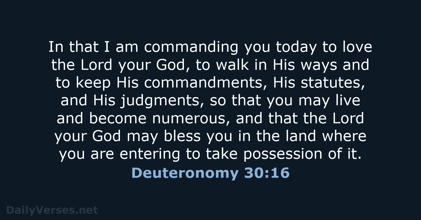 Deuteronomy 30:16 - NASB