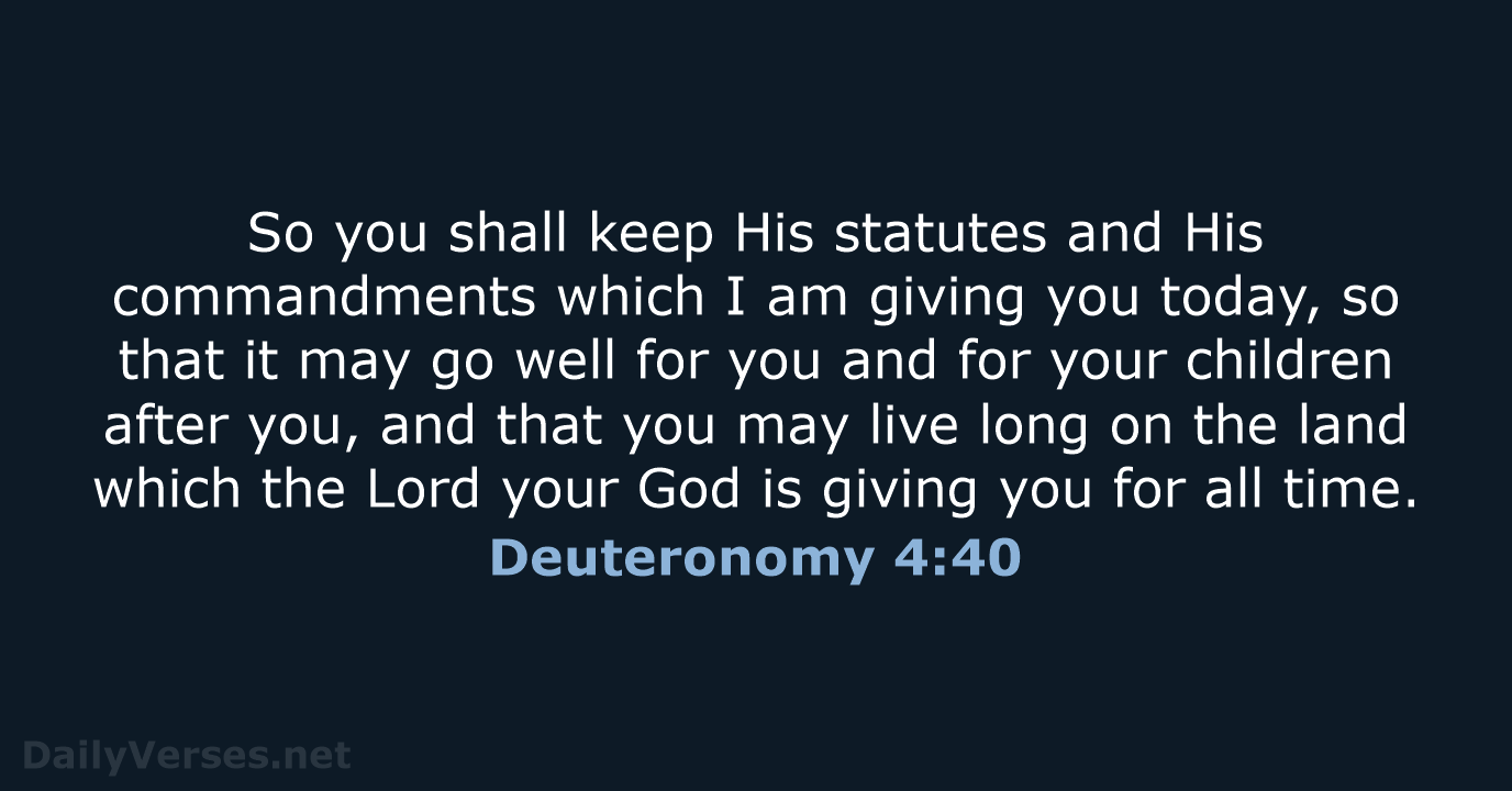 Deuteronomy 4:40 - NASB