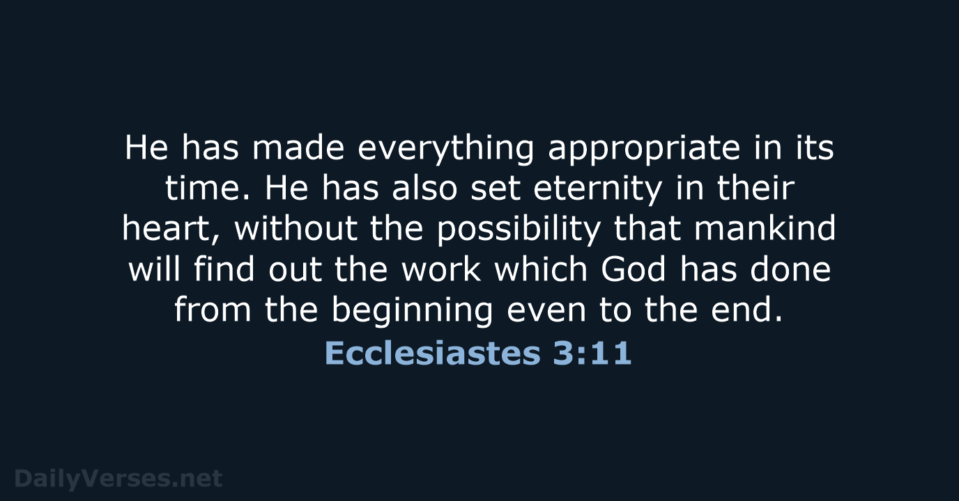 Ecclesiastes 3:11 - NASB