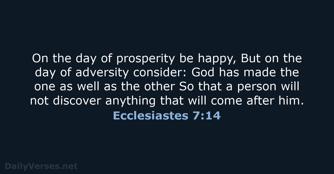 Ecclesiastes 7:14 - NASB