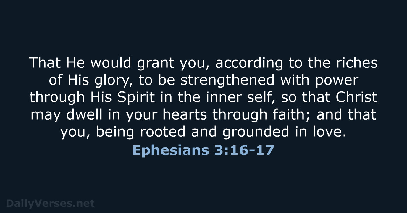 Ephesians 3:16-17 - NASB