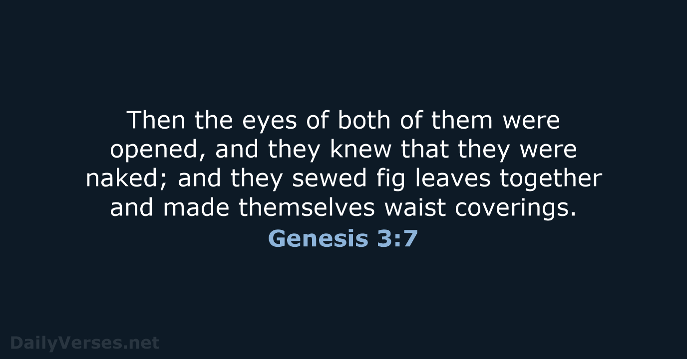 Genesis 3:7 - NASB