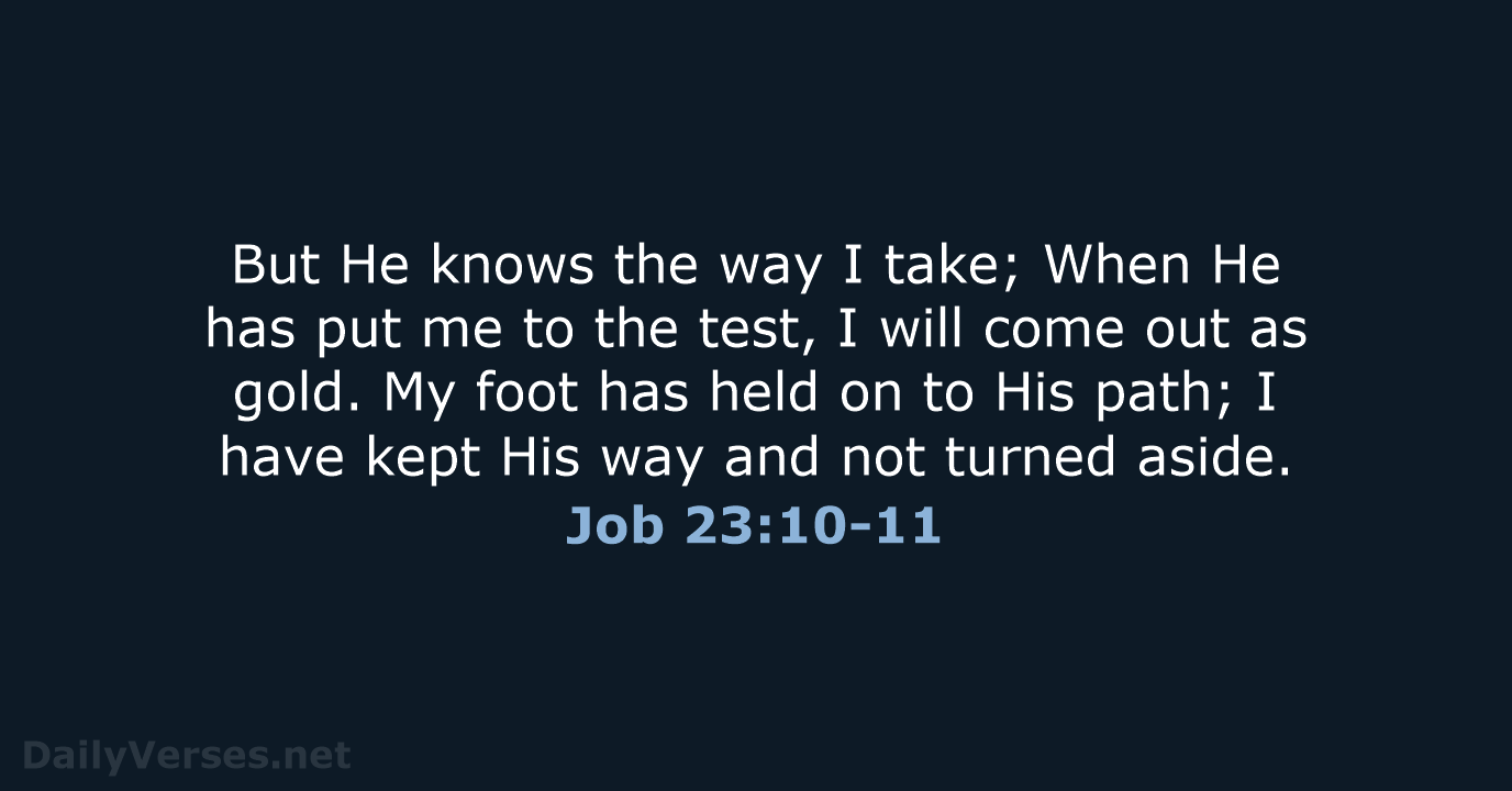 Job 23:10-11 - NASB