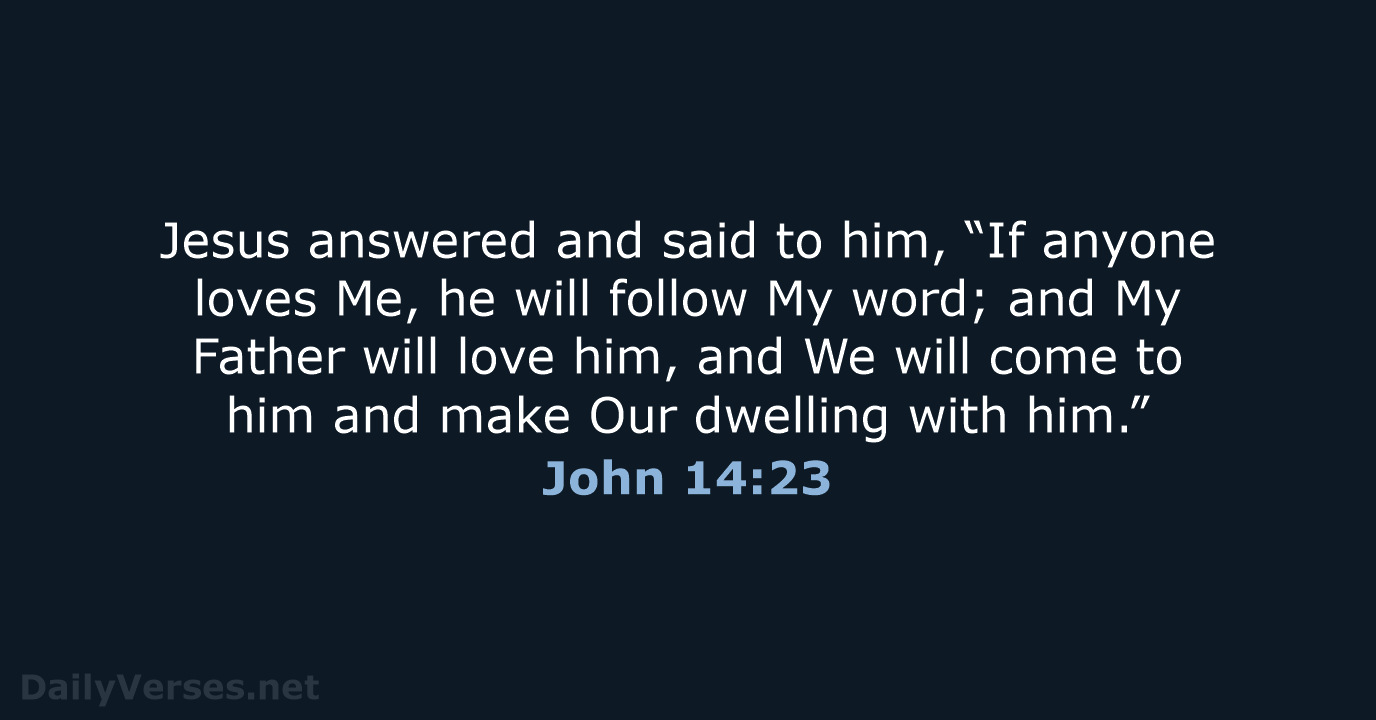 Jesus answered and said to him, “If anyone loves Me, he will… John 14:23