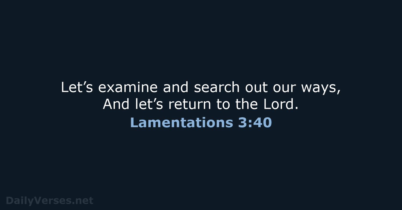 Lamentations 3:40 - NASB