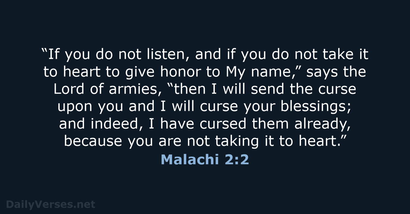 Malachi 2:2 - NASB