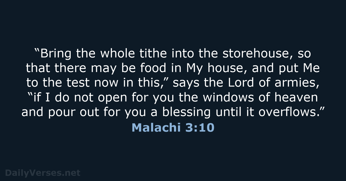 Malachi 3:10 - NASB