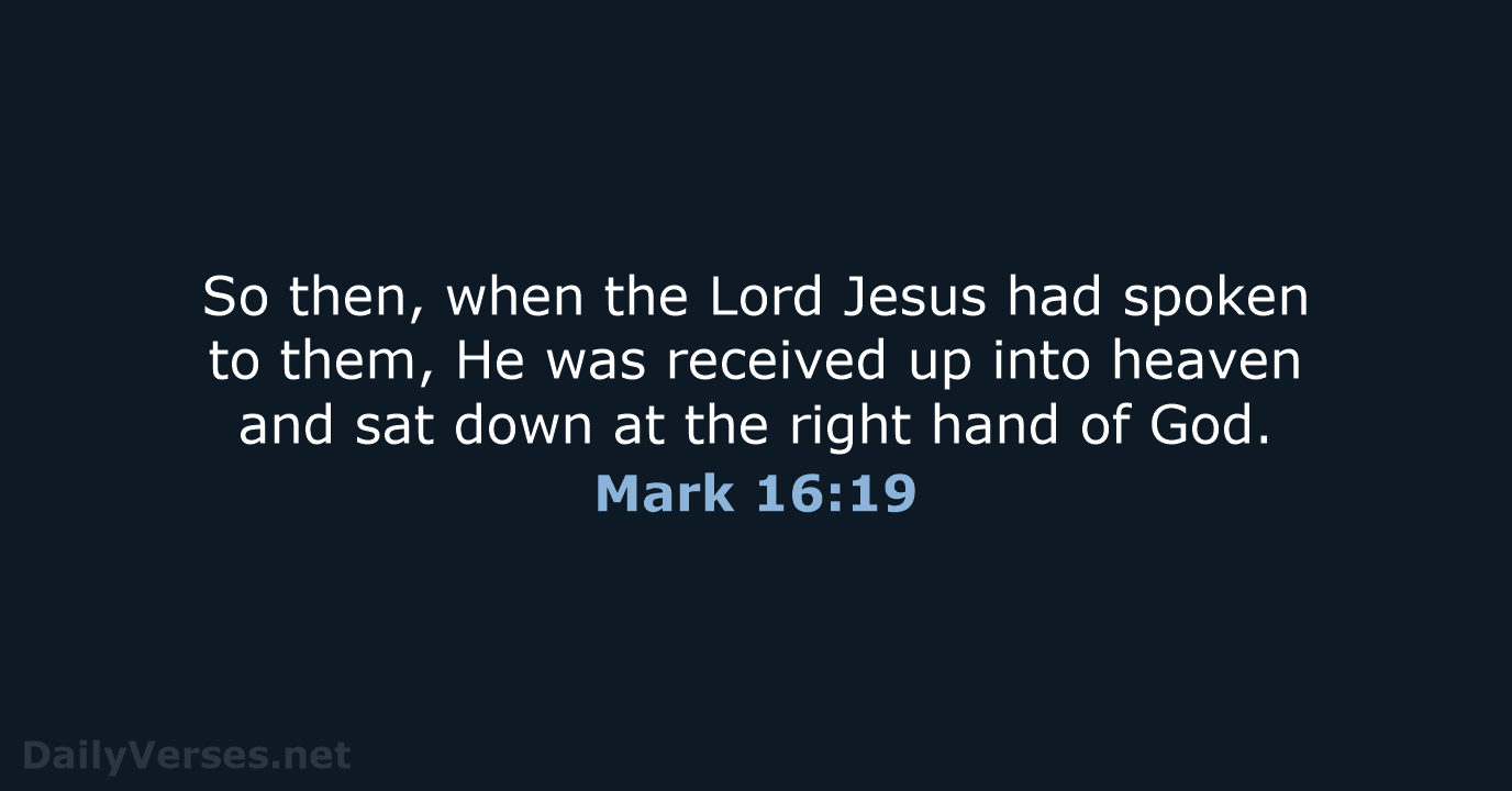 Mark 16:19 - NASB