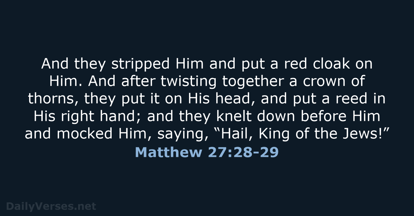 Matthew 27:28-29 - NASB