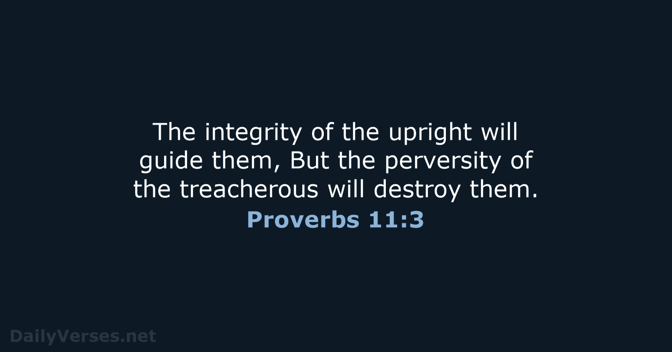 Proverbs 11:3 - NASB