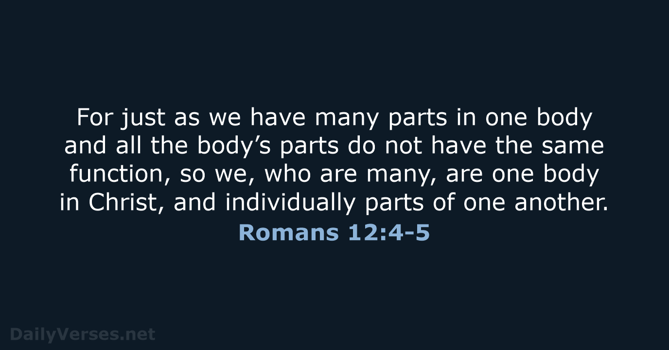 Romans 12:4-5 - NASB